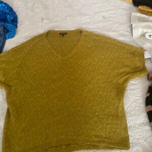 Elieen Fisher Oversized "Dijon" Mustard Sweater top Size LARGE